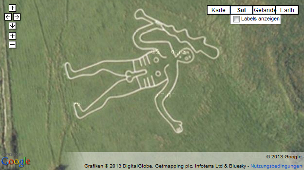 The Cerne Abbas Giant in England